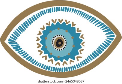 evil eye vector - symbol of protection - blue turkish