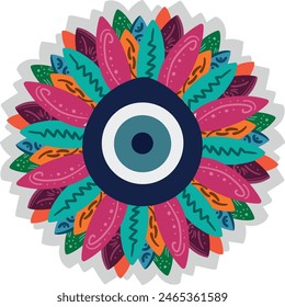 Vector de ojos malvados - symbol of protection - azul turkish