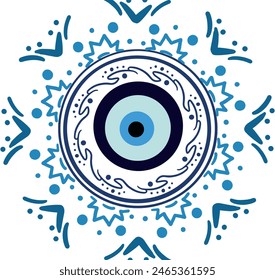 evil eye vector - symbol of protection - blue turkish