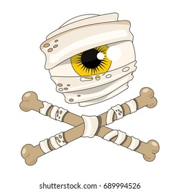 The evil eye. The yellow eyes of the mummy with the bones.