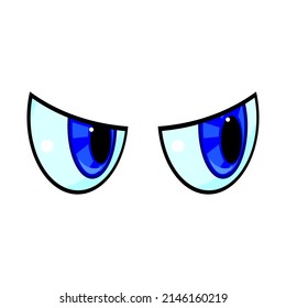 Böse Augen in blauer Farbe, Vektorgrafik
