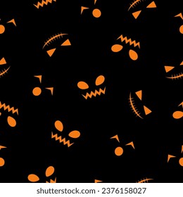 Evil eyes, Devil face, Scary, Horror, Orange, Black, Halloween pattern