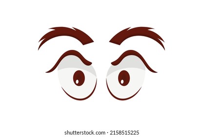Evil eyes in flat style. Isolated on white background. Vector illustration.