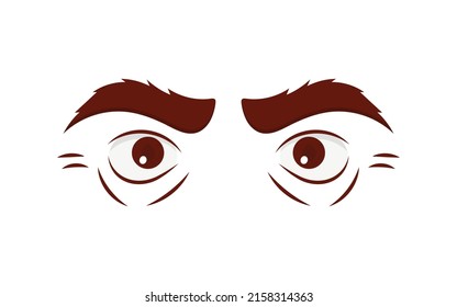 Evil eyes in flat style. Vector illustration.