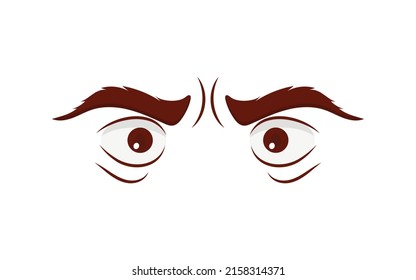 Evil eyes in flat style. Vector illustration.