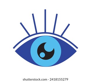 Evil eyes icon, Evil eyes icon, mystical hamza. amulet blue evil eye or Turkish eye. Modern amulet for protection. Spirituality sign.