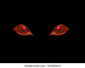 evil eyes on black vector background