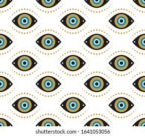 Patrón impecable de ojos malvados. Ilustraciones vectoriales modernas y modernas, idea de decoración doméstica