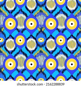 Evil eyes seamless pattern. Modern style.  Good luck. Turkish tile