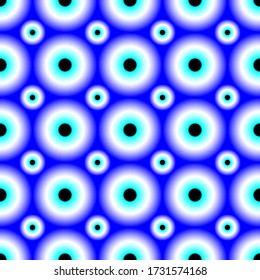 Evil eyes seamless pattern. Turkish eyes beads background. Gradient geometric design. Blue vector mosaic pattern.  Follow other mosaic patterns in my collections.
