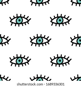 Evil eyes seamless repeat vector pattern for wrapping paper.fabrics,textile.