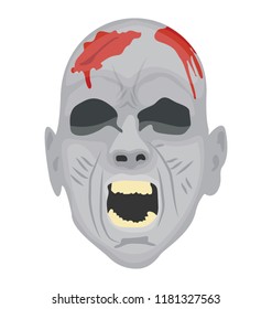 
Evil face with blood over the head
