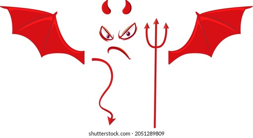 Evil Face With Devil Element Illustration