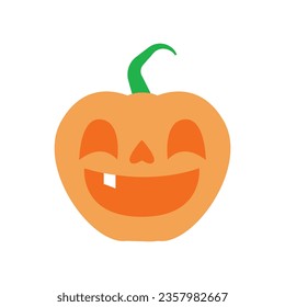 evil face of Halloween pumpkin vector illustration