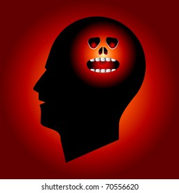 Evil Face in Human Head