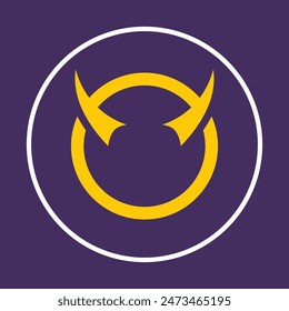 Evil face Icon abstract beautiful purple background vector illustration design