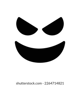 Evil face line icon isolated on white background. Black flat thin icon on modern outline style. Linear symbol and editable stroke. Simple and pixel perfect stroke vector illustration