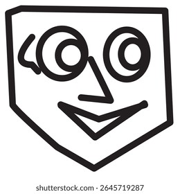 evil face on white background vector