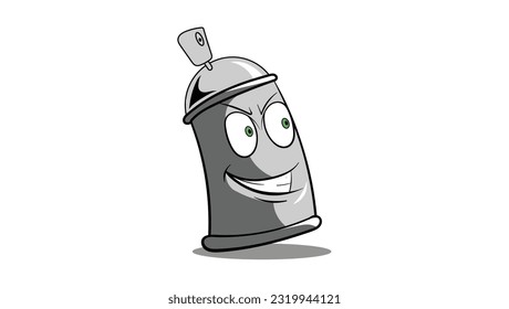 Plantilla de diseño vectorial abstracto con logotipo de Evil Face Spray Can