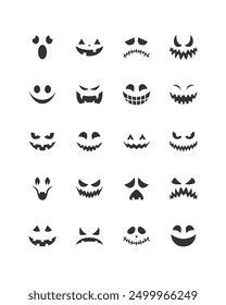  evil faces halloween vector set