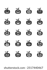  evil faces halloween vector set