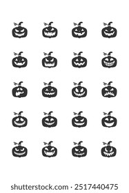  evil faces halloween vector set