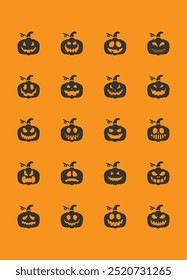  evil faces halloween vector set