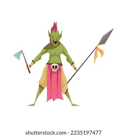 Mal hada cruza la composición de personajes con estilo de caricatura aislado fantasía personaje malvado aislado en fondo blanco ilustración vectorial