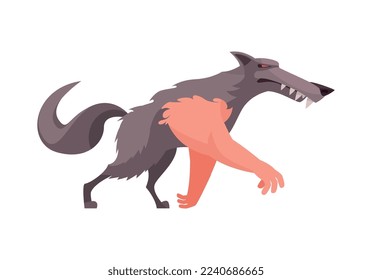 Mal hada cruza la composición de personajes con estilo de caricatura aislado fantasía personaje malvado aislado en fondo blanco ilustración vectorial