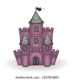 Evil fairytale castle with shadow