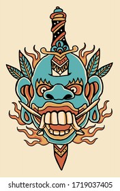 evil fire burn traditional vector
