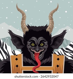 criatura monstro do folclore maligno krampus