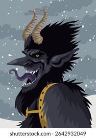 criatura monstro do folclore maligno krampus