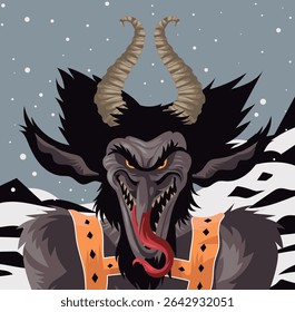 criatura monstro do folclore maligno krampus