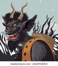 criatura monstro do folclore maligno krampus