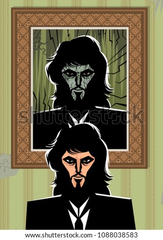 evil framed painting