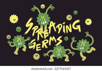 Evil Germ Spreader Cartoon Character