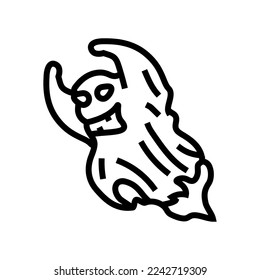 evil ghost line icon vector. evil ghost sign. isolated contour symbol black illustration
