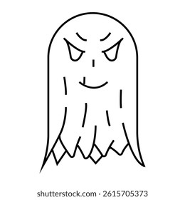 evil ghost line icon vector. evil ghost sign. isolated contour symbol black illustration