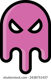 Evil ghost logo. Color funny shape icon