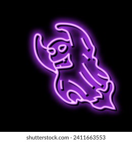 evil ghost neon light sign vector. evil ghost sign. isolated symbol illustration