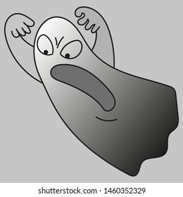 Evil ghost on gray background