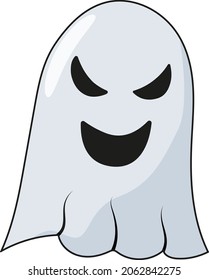 
evil ghost on halloween white on transparent background