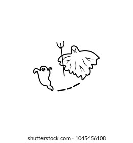 evil ghosts icon. Element of ghost elements illustration. Thin line  illustration for website design and development, app development. Premium icon on white background