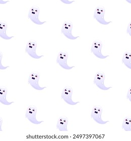 Evil ghosts vector seamless pattern. Packaging design, wrapping paper, background, backdrop