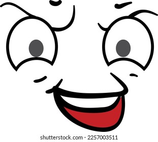 Böse grinsen Emoji. Comischer Gesichtsausdruck