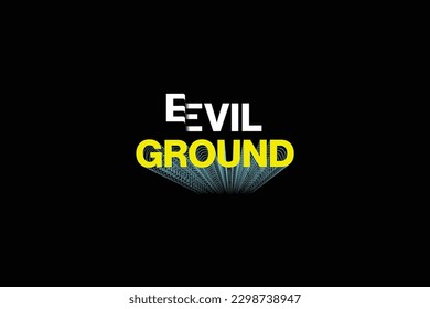 Evil Ground typography t shirt design virbant color dark background, evil illustration, t shirt design, illustration modern