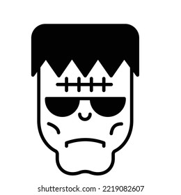 Evil Half Glyph Vector Icon which can easily modified

