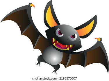 Evil Halloween Bat Flying Vector Art Stock Vector (Royalty Free ...