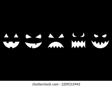 evil Halloween face vector design illustration isolated on white background 